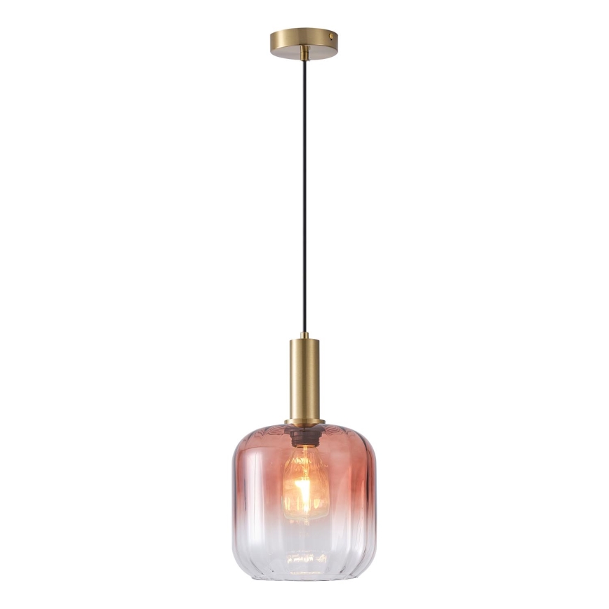 Candeeiro suspenso 1xE27/15W/230V vermelho/fumado diâmetro 20 cm