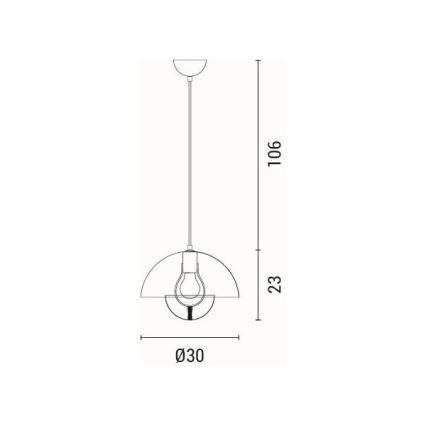 Candeeiro suspenso 1xE27/15W/230V vermelho