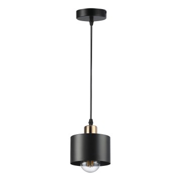 Candeeiro suspenso 1xE27/35W/230V diâmetro 12 cm preto/dourado