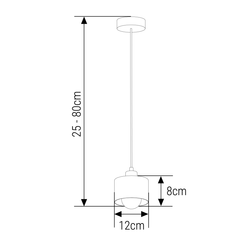 Candeeiro suspenso 1xE27/35W/230V diâmetro 12 cm preto/dourado