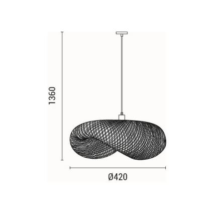 Candeeiro suspenso 1xE27/40W/230V bambu