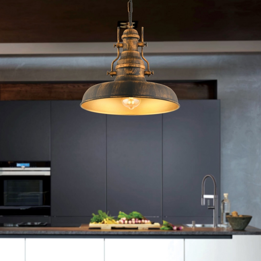 Candeeiro suspenso 1xE27/40W/230V bronze