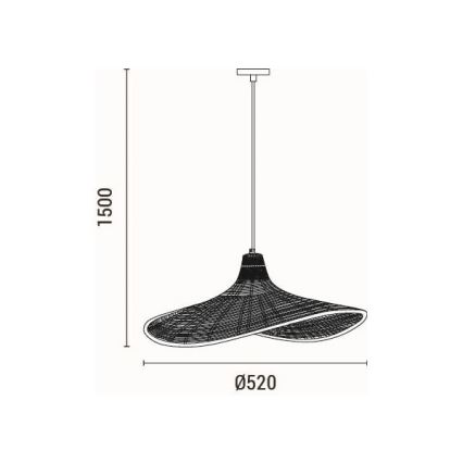 Candeeiro suspenso 1xE27/40W/230V