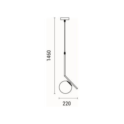 Candeeiro suspenso 1xE27/40W/230V latão