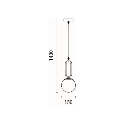 Candeeiro suspenso 1xE27/40W/230V latão