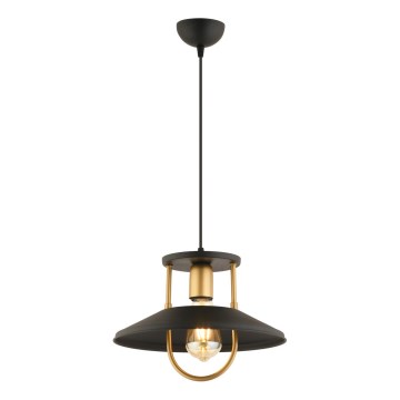 Candeeiro suspenso 1xE27/40W/230V preto/dourado