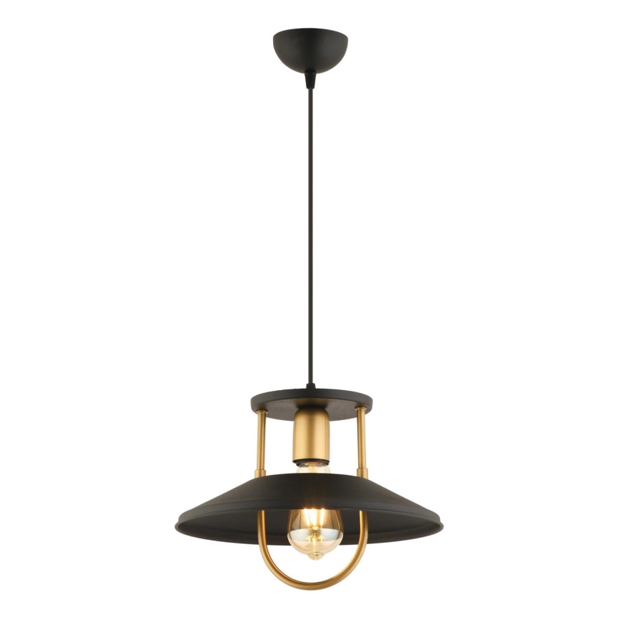 Candeeiro suspenso 1xE27/40W/230V preto/dourado