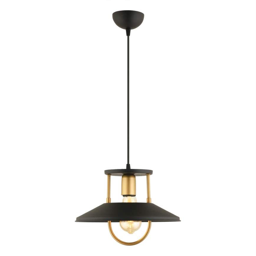 Candeeiro suspenso 1xE27/40W/230V preto/dourado