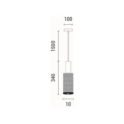 Candeeiro suspenso 1xE27/40W/230V preto