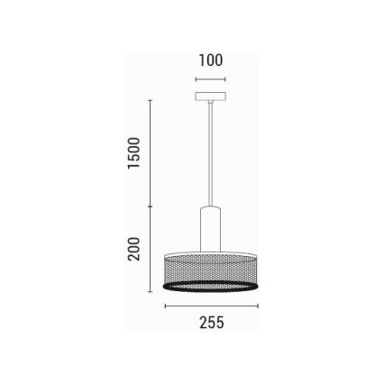 Candeeiro suspenso 1xE27/40W/230V preto