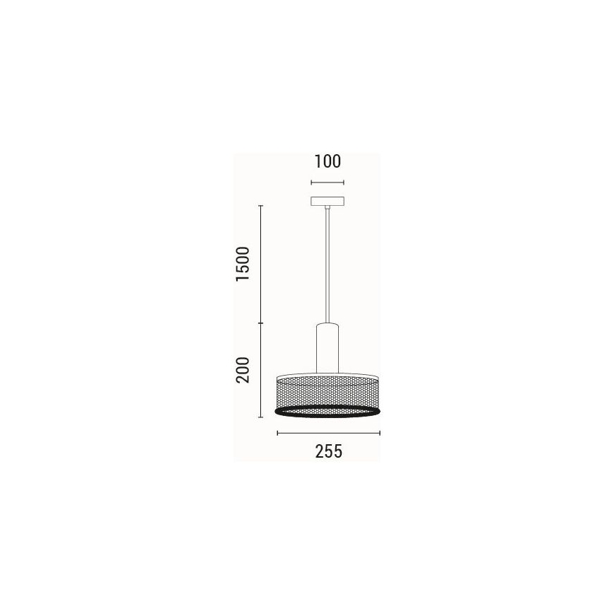 Candeeiro suspenso 1xE27/40W/230V preto