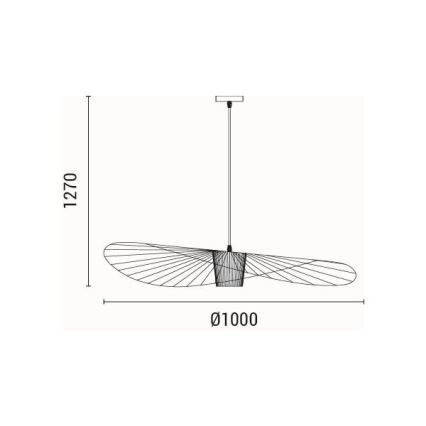 Candeeiro suspenso 1xE27/40W/230V preto