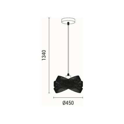 Candeeiro suspenso 1xE27/40W/230V preto