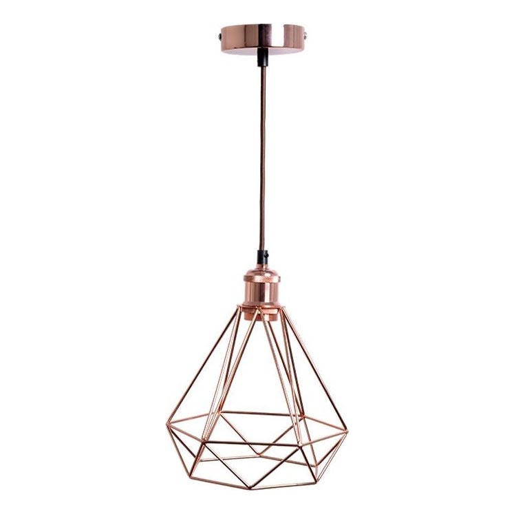 Candeeiro suspenso 1xE27/60W/230V diâmetro 22 cm cobre
