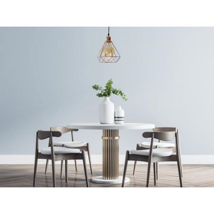 Candeeiro suspenso 1xE27/60W/230V diâmetro 22 cm cobre