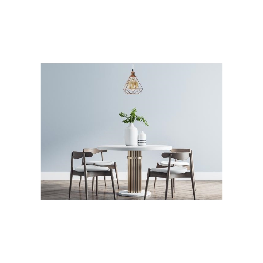 Candeeiro suspenso 1xE27/60W/230V diâmetro 22 cm cobre