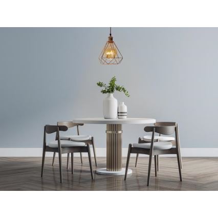 Candeeiro suspenso 1xE27/60W/230V diâmetro 22 cm cobre