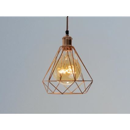 Candeeiro suspenso 1xE27/60W/230V diâmetro 22 cm cobre