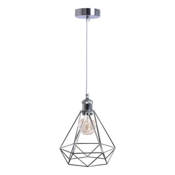Candeeiro suspenso 1xE27/60W/230V diâmetro 22 cm cromado brilhante