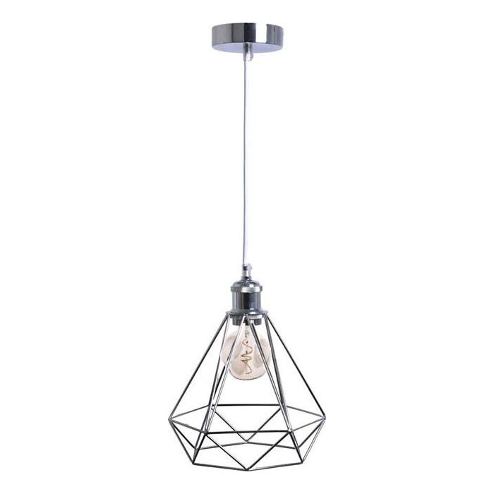 Candeeiro suspenso 1xE27/60W/230V diâmetro 22 cm cromado brilhante