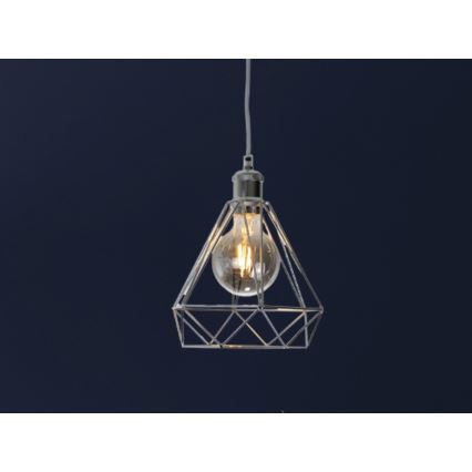 Candeeiro suspenso 1xE27/60W/230V diâmetro 22 cm cromado brilhante