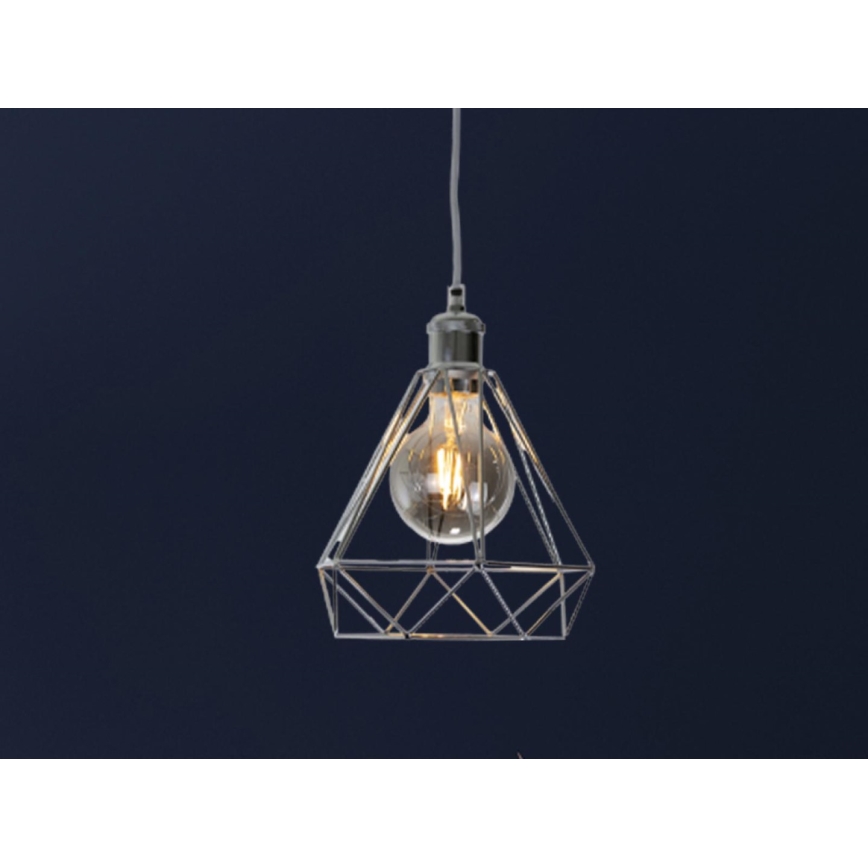 Candeeiro suspenso 1xE27/60W/230V diâmetro 22 cm cromado brilhante