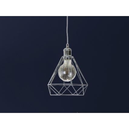Candeeiro suspenso 1xE27/60W/230V diâmetro 22 cm cromado brilhante