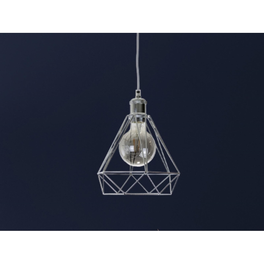 Candeeiro suspenso 1xE27/60W/230V diâmetro 22 cm cromado brilhante