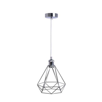 Candeeiro suspenso 1xE27/60W/230V diâmetro 22 cm cromado brilhante