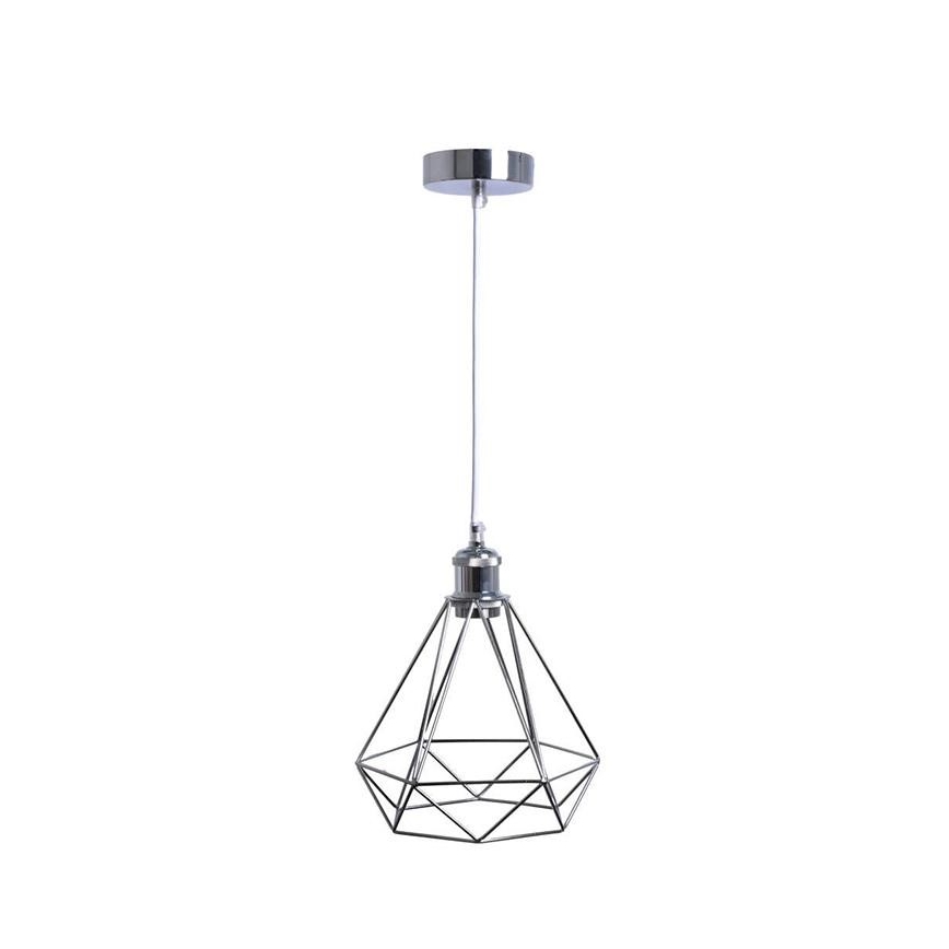 Candeeiro suspenso 1xE27/60W/230V diâmetro 22 cm cromado brilhante