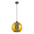 Candeeiro suspenso 1xE27/60W/230V diâmetro 30 cm dourado