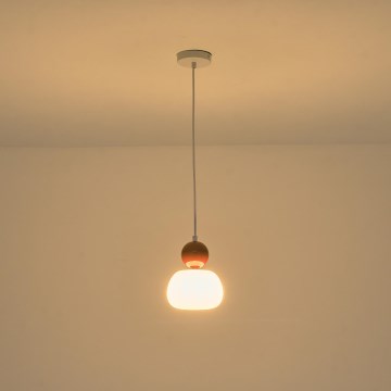 Candeeiro suspenso 1xG9/7W/230V branco/castanho