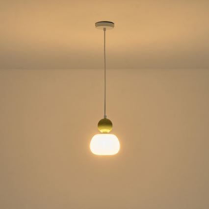 Candeeiro suspenso 1xG9/7W/230V branco/verde