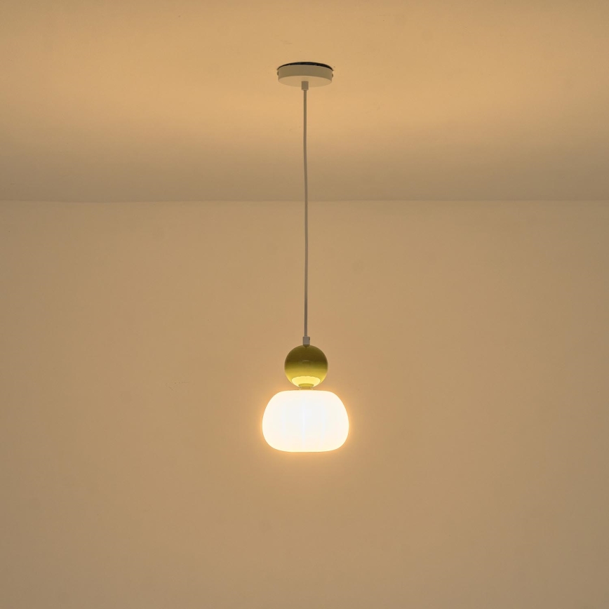 Candeeiro suspenso 1xG9/7W/230V branco/verde