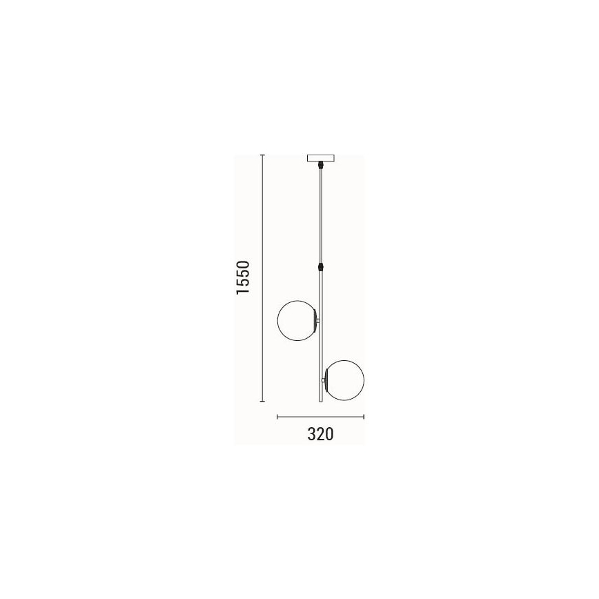 Candeeiro suspenso 2xE27/40W/230V latão