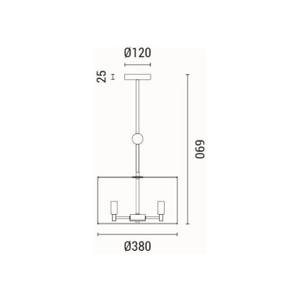 Candeeiro suspenso 3xE14/15W/230V