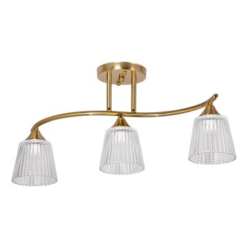 Candeeiro suspenso 3xE14/60W/230V dourado