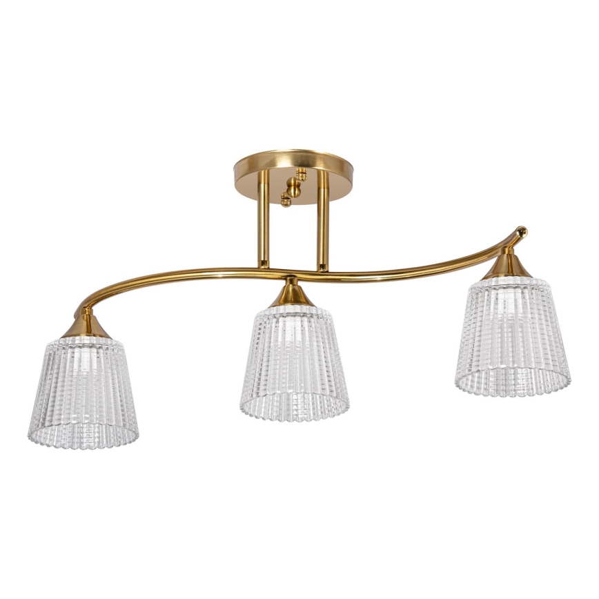 Candeeiro suspenso 3xE14/60W/230V dourado
