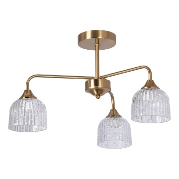 Candeeiro suspenso 3xE14/60W/230V dourado