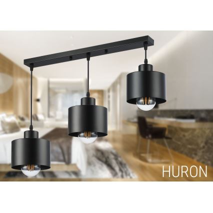Candeeiro suspenso 3xE27/35W/230V preto