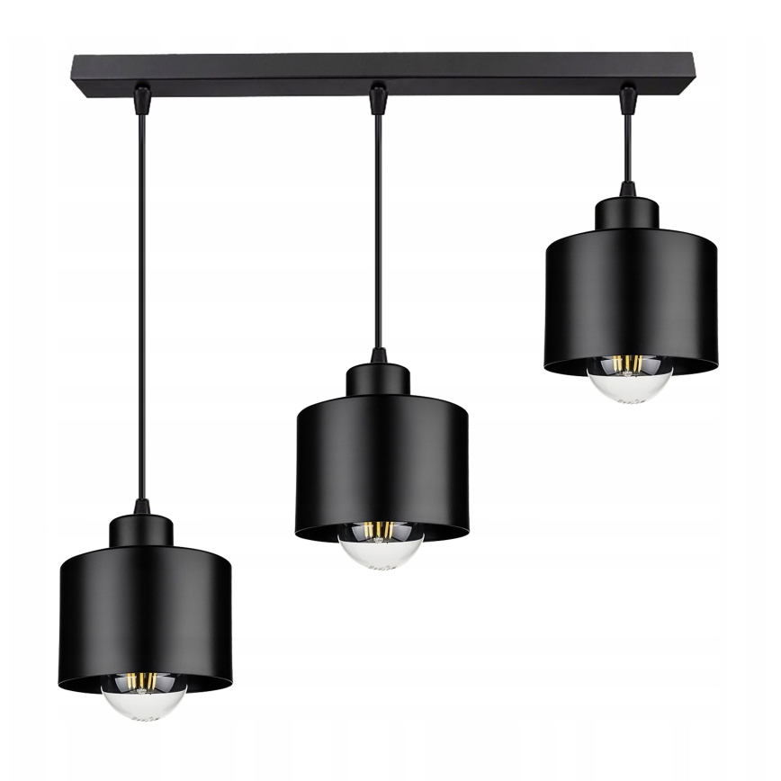 Candeeiro suspenso 3xE27/35W/230V preto