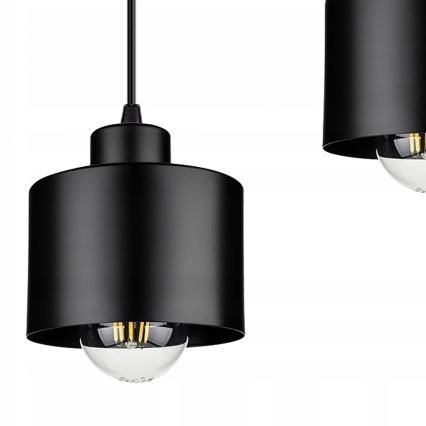 Candeeiro suspenso 3xE27/35W/230V preto