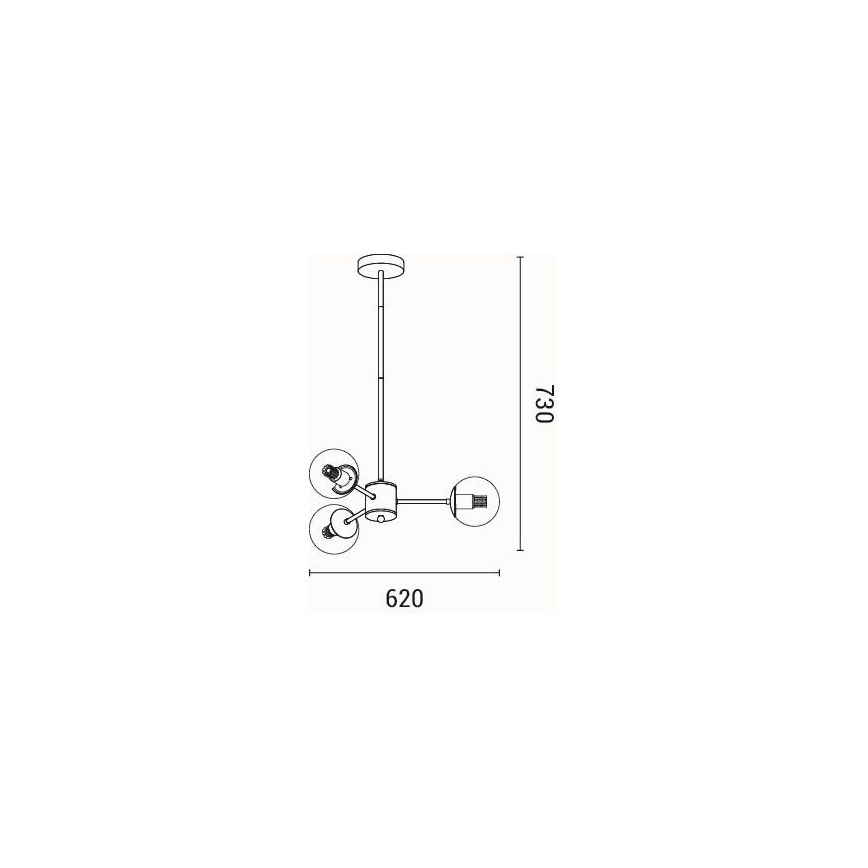 Candeeiro suspenso 3xE27/40W/230V latão