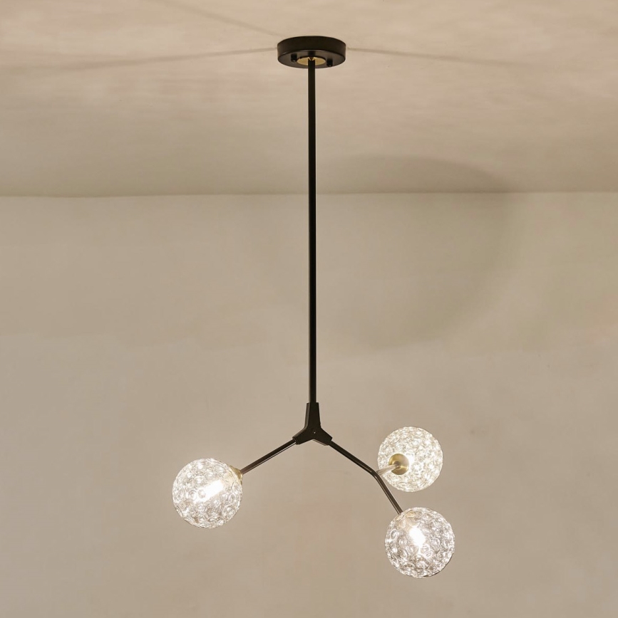Candeeiro suspenso 3xG9/15W/230V cinzento