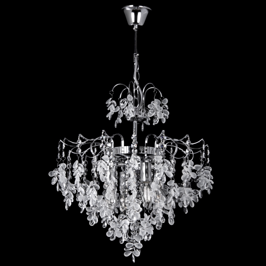 Candeeiro suspenso 4xE14/60W/230V diâmetro 40 cm cromado brilhante