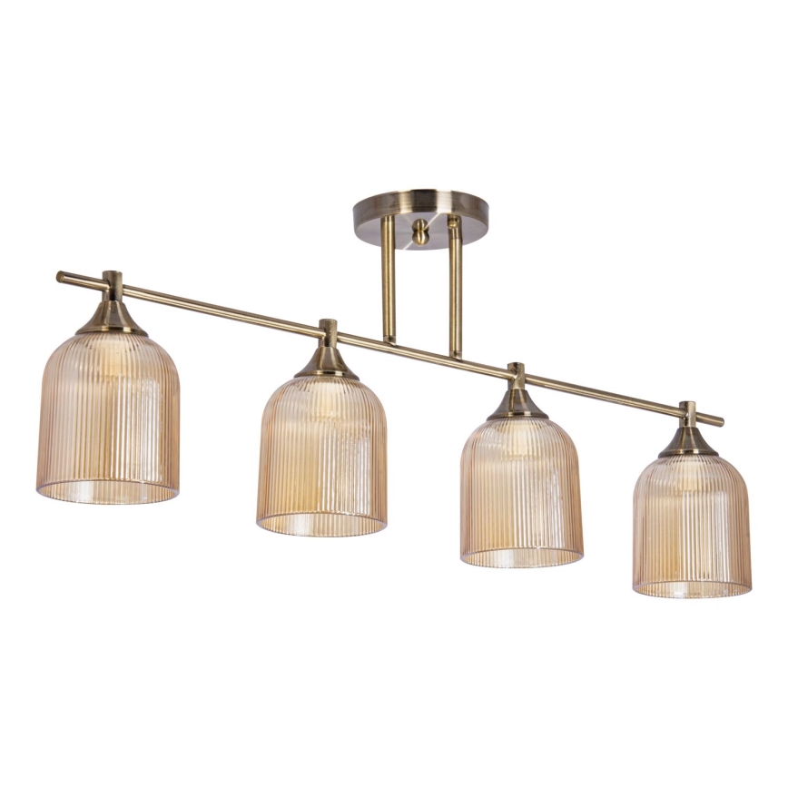 Candeeiro suspenso 4xE14/60W/230V latão
