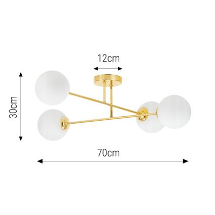 Candeeiro suspenso 4xE27/35W/230V diâmetro 70 cm dourado