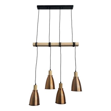Candeeiro suspenso 4xE27/60W/230V cobre