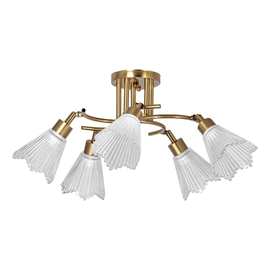 Candeeiro suspenso 5xE14/60W/230V dourado