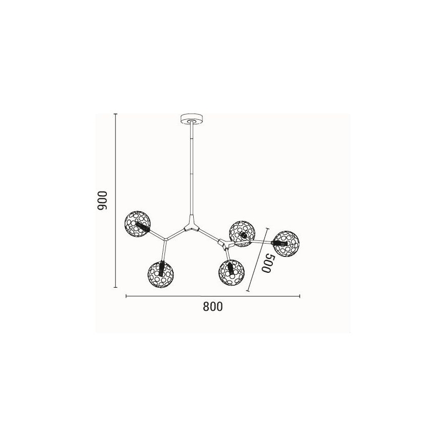 Candeeiro suspenso 5xG9/15W/230V cinzento